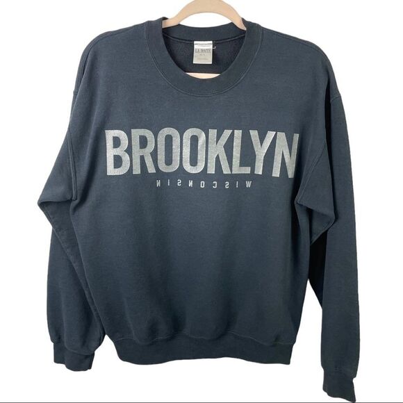𝅺ARITZIA La Notte Black Tommaso Brooklyn Crewneck Sweatshirt Size M/L - Picture 3 of 8